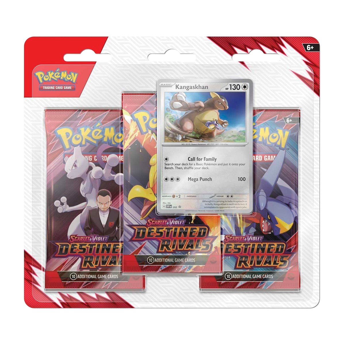 Pokémon TCG: Scarlet & Violet-Destined Rivals 3 Booster Packs & Kangaskhan Promo Card