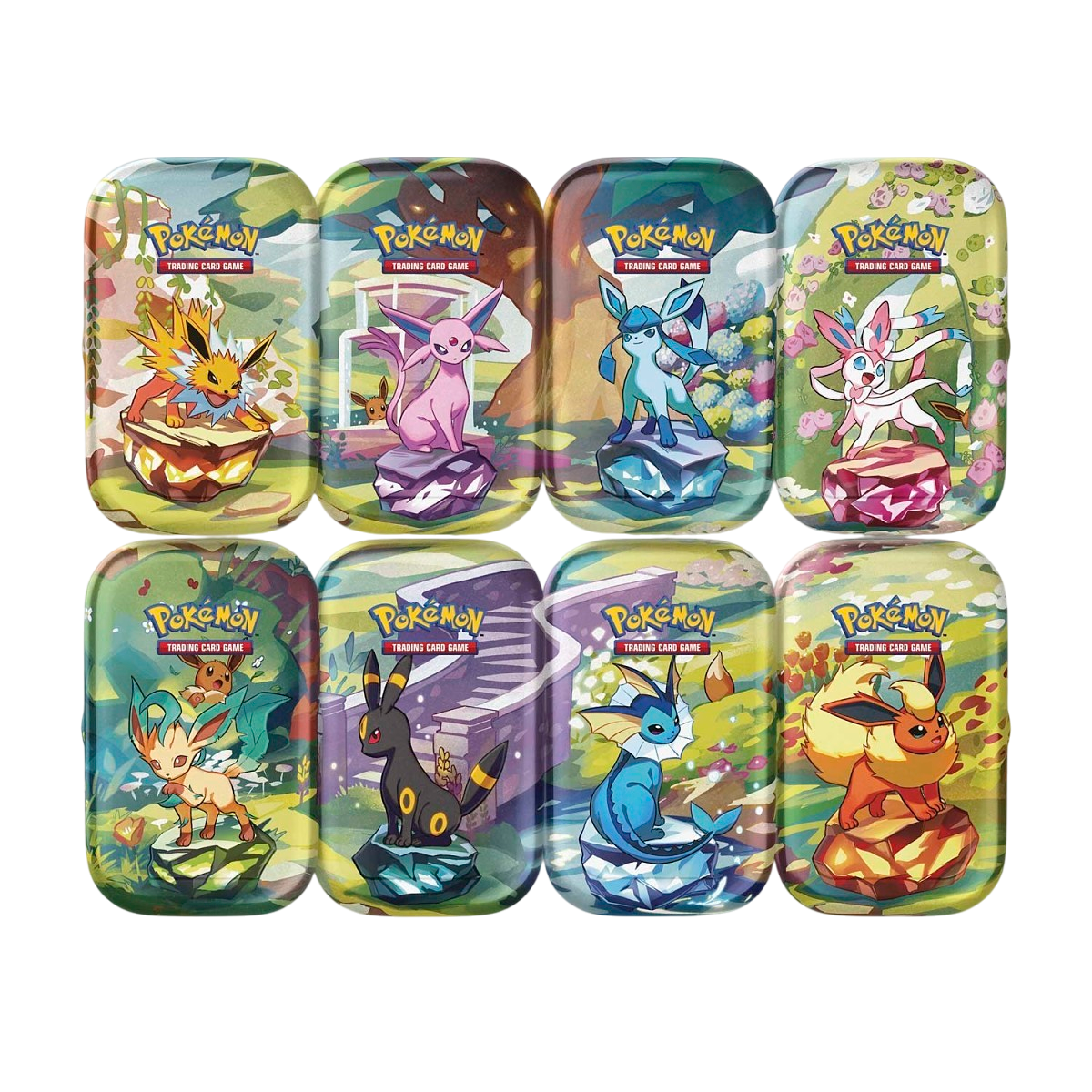 Pokémon TCG: Scarlet & Violet-Prismatic Evolutions Mini Tin Display (8 Tins)