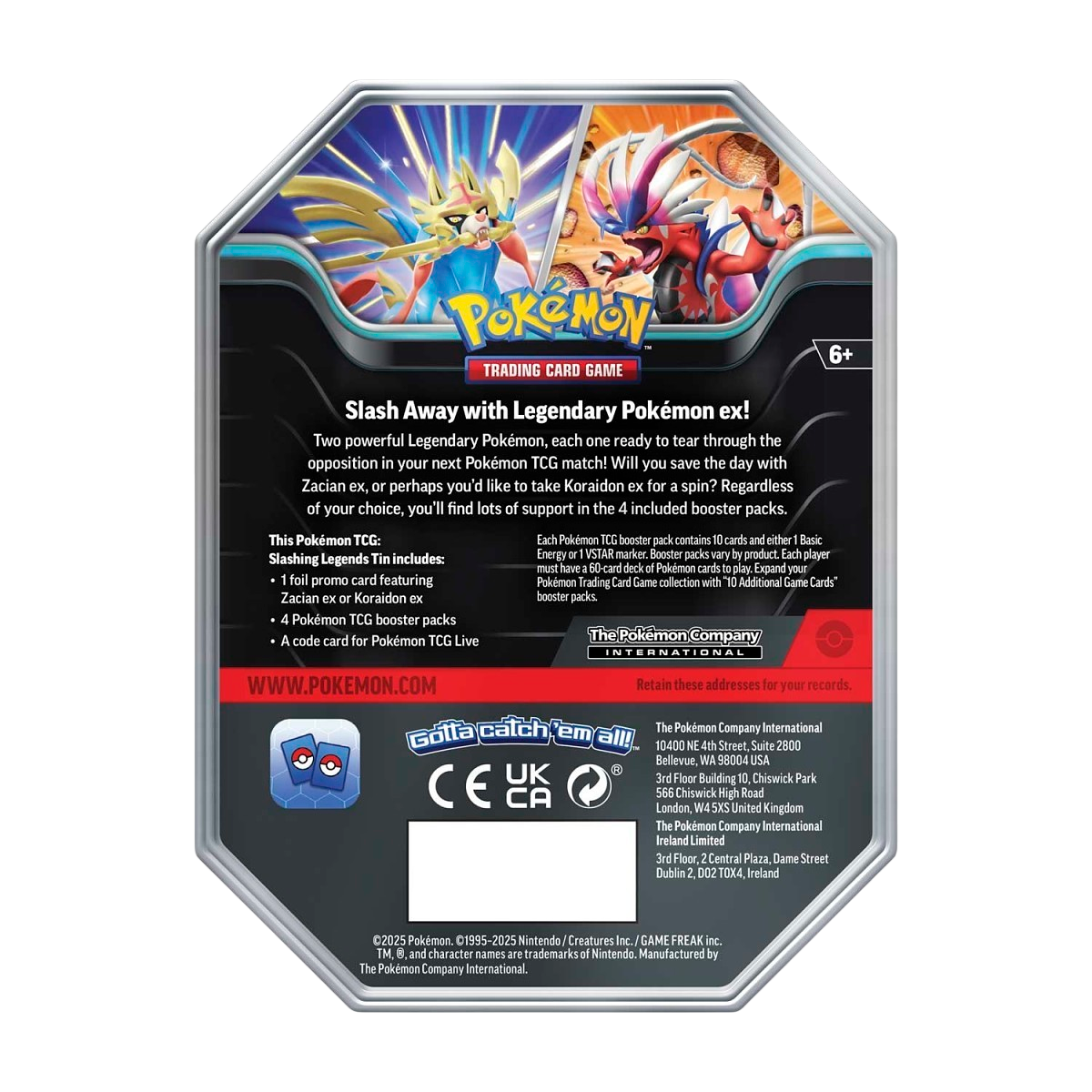 Pokémon TCG: Slashing Legends Tin (Zacian ex)