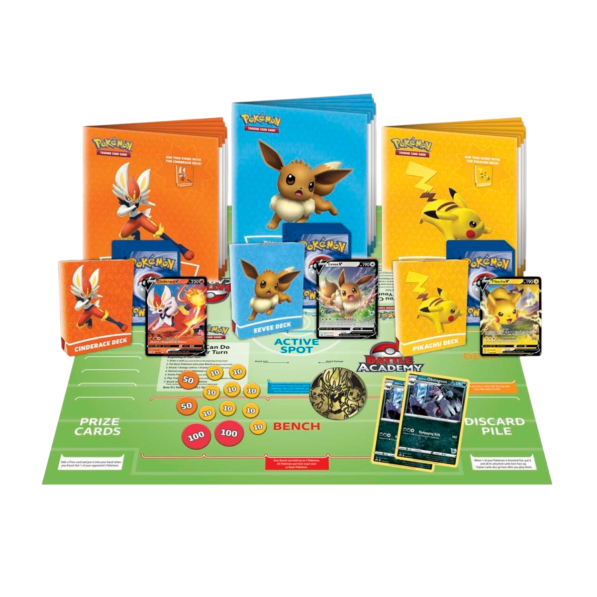 Pokémon Trading Card Game Battle Academy (Cinderace V, Pikachu V & Eevee V)
