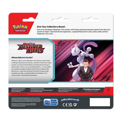 Pokémon TCG: Scarlet & Violet-Destined Rivals 3 Booster Packs & Zebstrika Promo Card