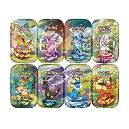 Pokémon TCG: Scarlet & Violet-Prismatic Evolutions Mini Tin Display (8 Tins)